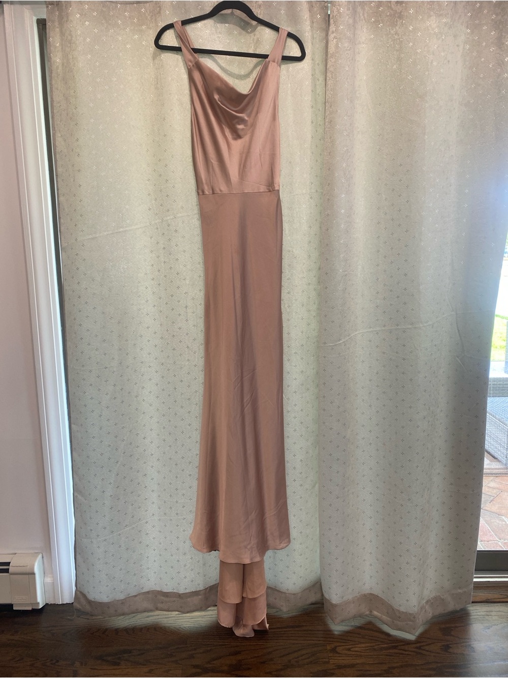 Elegant Dusty Rose Satin Slip Dress